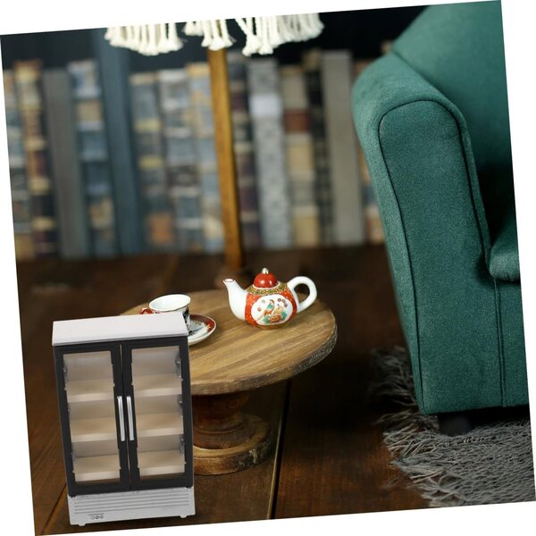 YARNOW Mini-Vintage-Doppeltür-Kühlschrank für tragbares Puppenhaus