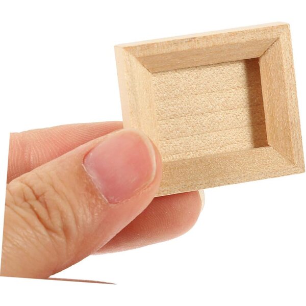 Hemobllo Set mit 3 Mini-Fotorahmen aus Holz für Puppenhäuser und Modellbau
