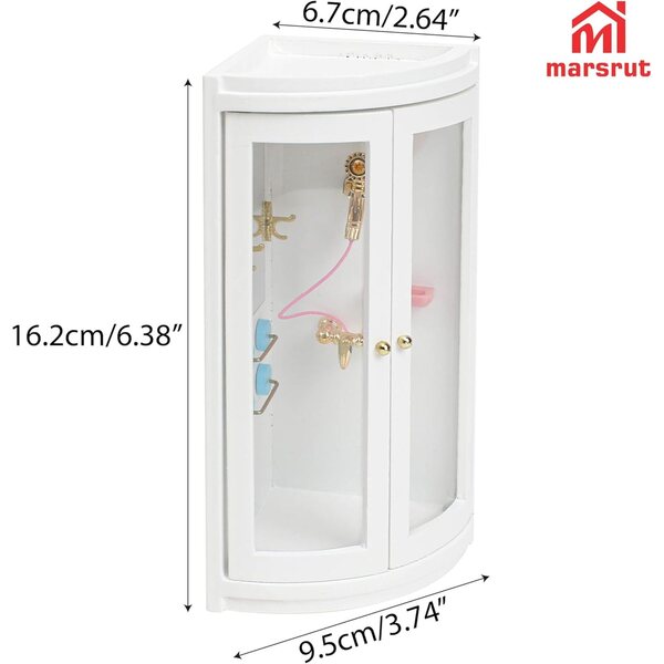 Cabine de douche miniature moderne en bois blanc 1:12 pour maison de poupée