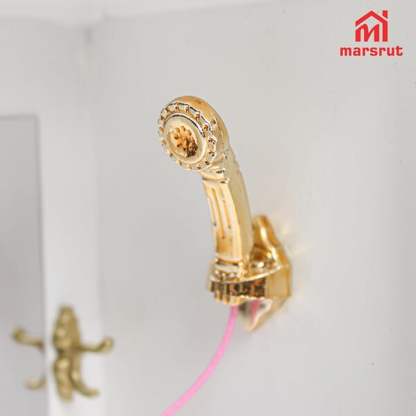 Cabine de douche miniature moderne en bois blanc 1:12 pour maison de poupée