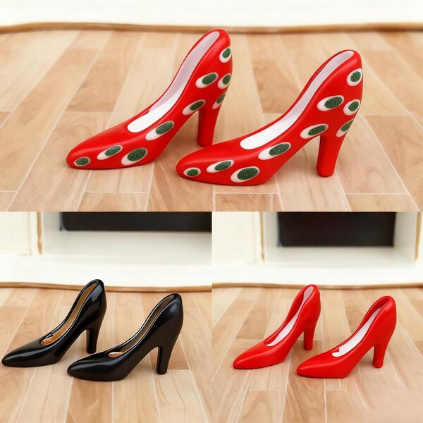 Set mit 3 Paar High Heels Schuhen Miniatur 1/12 aus Metall für Puppenhäuser