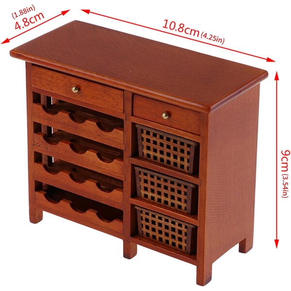 Vitrina de madera para decoración de casa de muñecas a escala 1/12, escaparate alto, escenario, muebles en miniatura, decoración de casa de muñecas, cocina