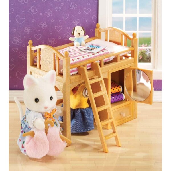 Calico Critters Loft de la Hermana Bett – 1:24 Möbel für Puppenhaus