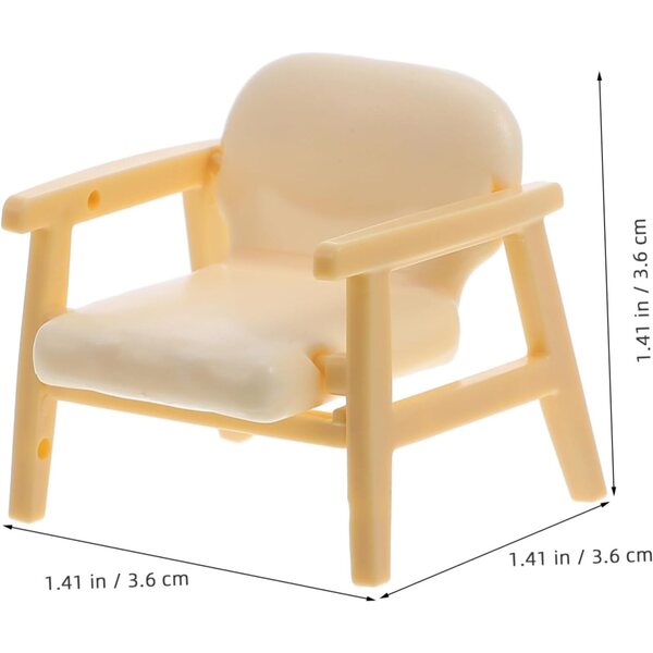 Toyvian Mini Vintage Beige Sessel für Micclothingisaggi und Puppenhäuser 2 Stk
