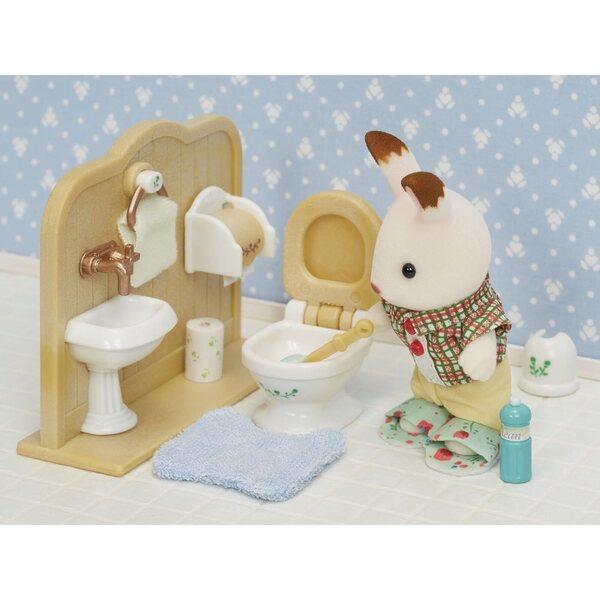 Sylvanian Families Badezimmer-Set mit Puppe, Original-Zubehör der Epoche Ka-606