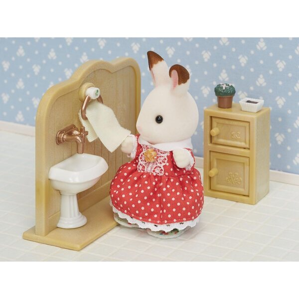 Sylvanian Families Badezimmer-Set mit Puppe, Original-Zubehör der Epoche Ka-606