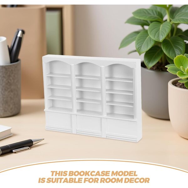 Hemobllo Mini bibliothèque décorative en bois pour maison de poupée et bureau