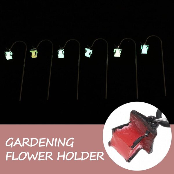 Toyvian Mini-Gartenlaternen 6 Stück mit LED-Licht, farbiges Harz, für Bonsai und Terrarien