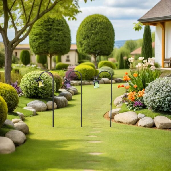 Toyvian Mini-Gartenlaternen 6 Stück mit LED-Licht, farbiges Harz, für Bonsai und Terrarien