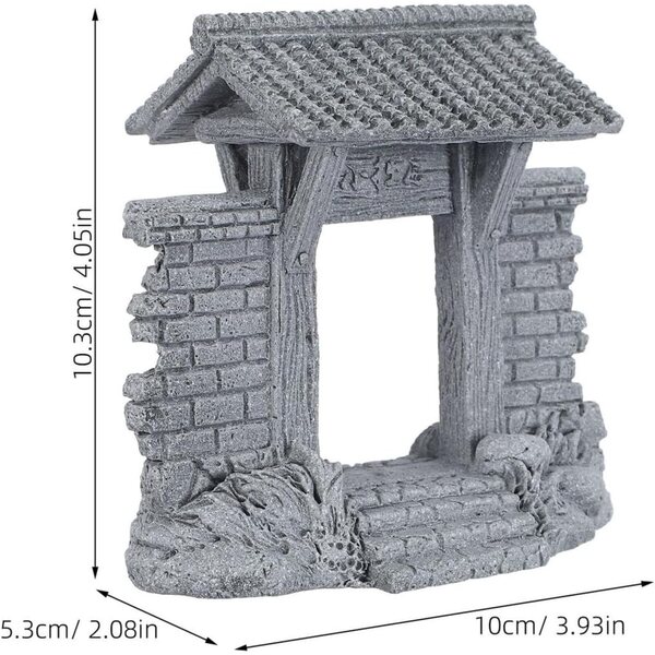 Mini-Sandstein-Garteneingangstür, realistische Bonsai-Dekoration