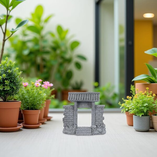 Mini-Sandstein-Garteneingangstür, realistische Bonsai-Dekoration