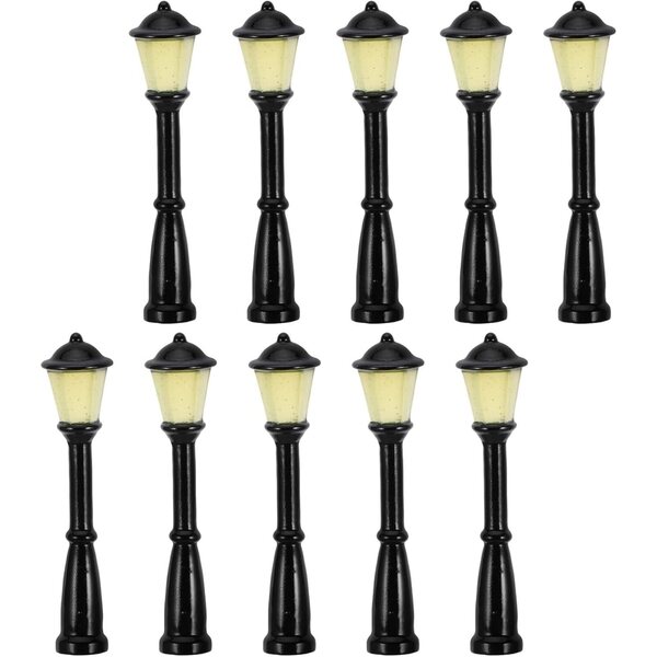 jojoFuny Mini-Farolas aus Kunstharz für Puppenhäuser und Miniaturgärten – Set mit 10 Stück
