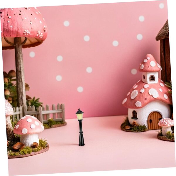 jojoFuny Mini-Farolas aus Kunstharz für Puppenhäuser und Miniaturgärten – Set mit 10 Stück