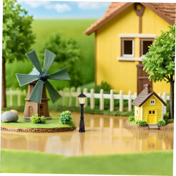 jojoFuny Mini-Farolas aus Kunstharz für Puppenhäuser und Miniaturgärten – Set mit 10 Stück