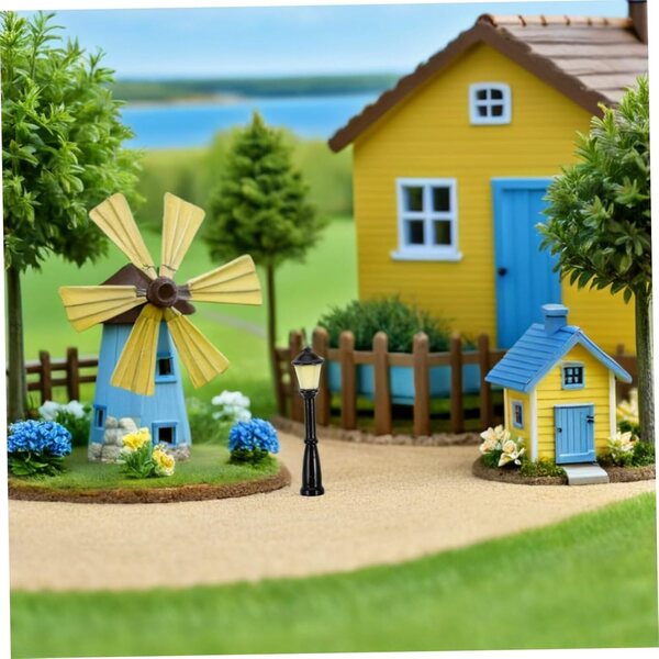 jojoFuny Mini-Farolas aus Kunstharz für Puppenhäuser und Miniaturgärten – Set mit 10 Stück