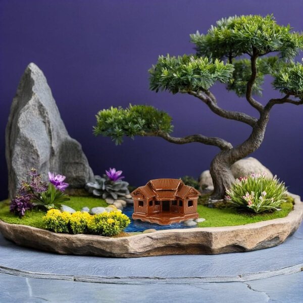 Toyvian Miniatur-Keramikhaus mit Feuchtigkeitsregulierung für Terrarien und Pflanzen