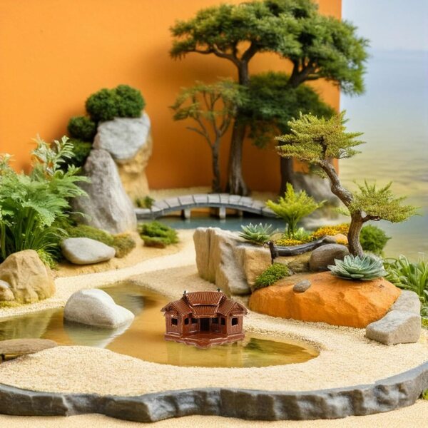 Toyvian Miniatur-Keramikhaus mit Feuchtigkeitsregulierung für Terrarien und Pflanzen