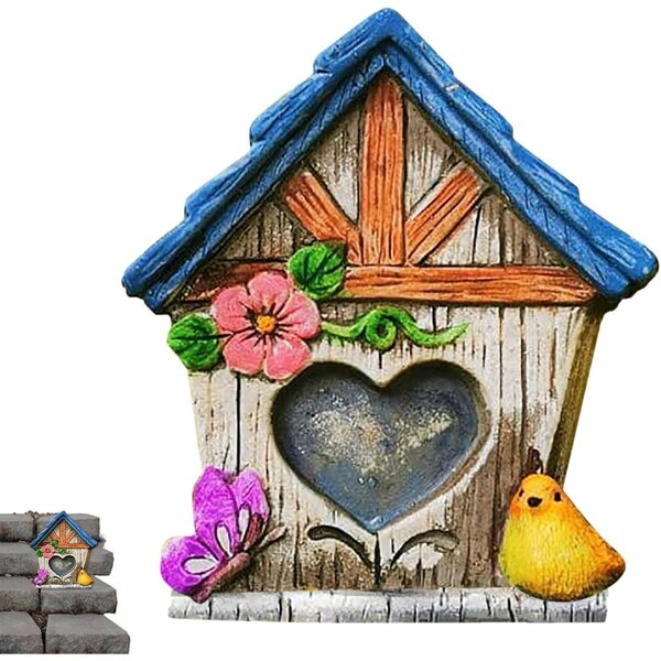 Miniatur-Gartenbaum-Holztür – DIY-Puppenhaus-Dekoration