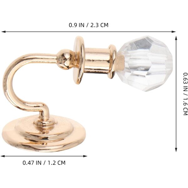 Set mit 2 Miniatur-Wandlampen 1:12 Gold für Toyvian Puppenhaus