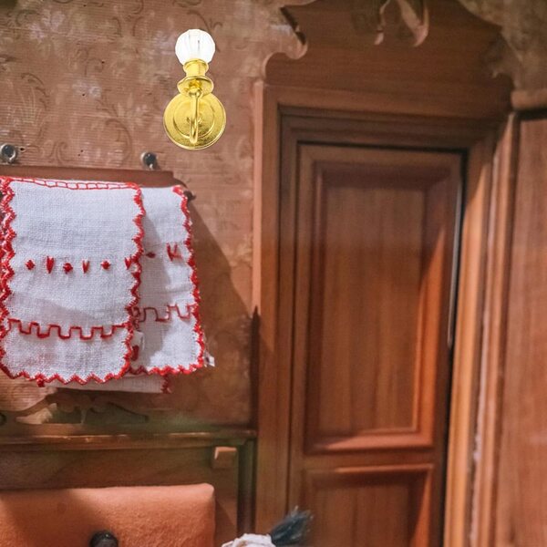 Set mit 2 Miniatur-Wandlampen 1:12 Gold für Toyvian Puppenhaus