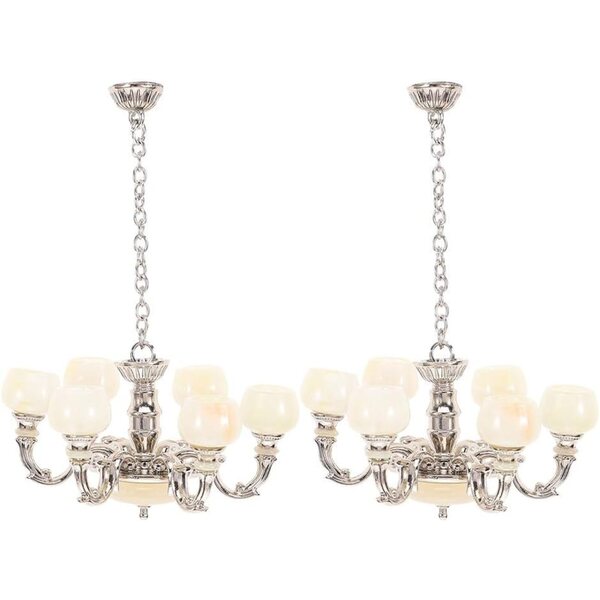 SHINEOFI Paquete de 2 Luces de Casa de Muñecas en Miniatura: Lámparas de Techo Colgantes Vintage - Mini Luces Colgantes para Casa de Muñecas, Decoración de Muebles DIY Y Accesorios de Escena
