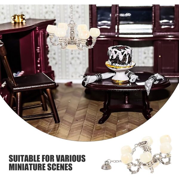 SHINEOFI Paquete de 2 Luces de Casa de Muñecas en Miniatura: Lámparas de Techo Colgantes Vintage - Mini Luces Colgantes para Casa de Muñecas, Decoración de Muebles DIY Y Accesorios de Escena