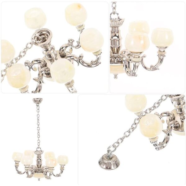 SHINEOFI Paquete de 2 Luces de Casa de Muñecas en Miniatura: Lámparas de Techo Colgantes Vintage - Mini Luces Colgantes para Casa de Muñecas, Decoración de Muebles DIY Y Accesorios de Escena