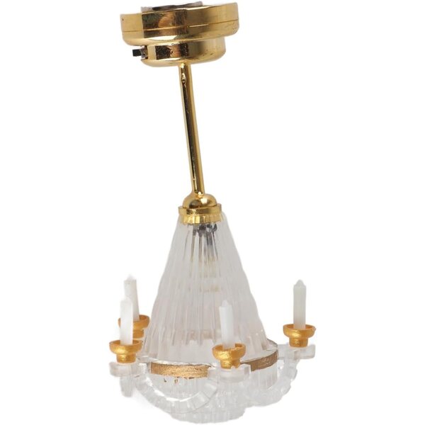 Lampadario Miniatura Cocoarm 1/12 con 5 Luci LED a Candela per Case delle Bambole