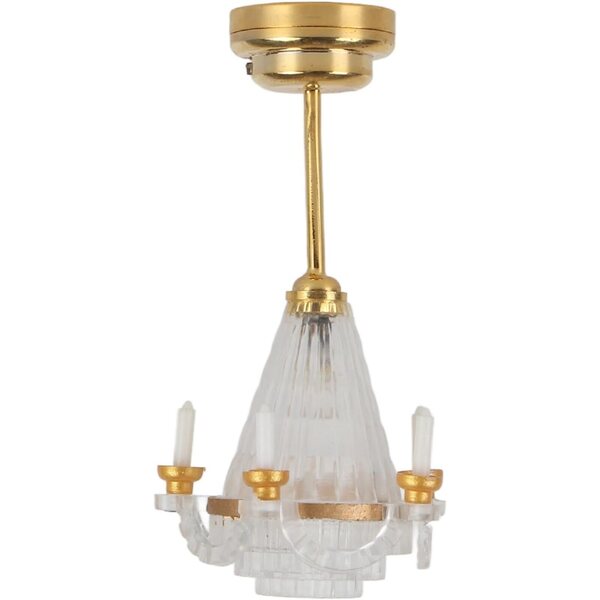 Lampadario Miniatura Cocoarm 1/12 con 5 Luci LED a Candela per Case delle Bambole