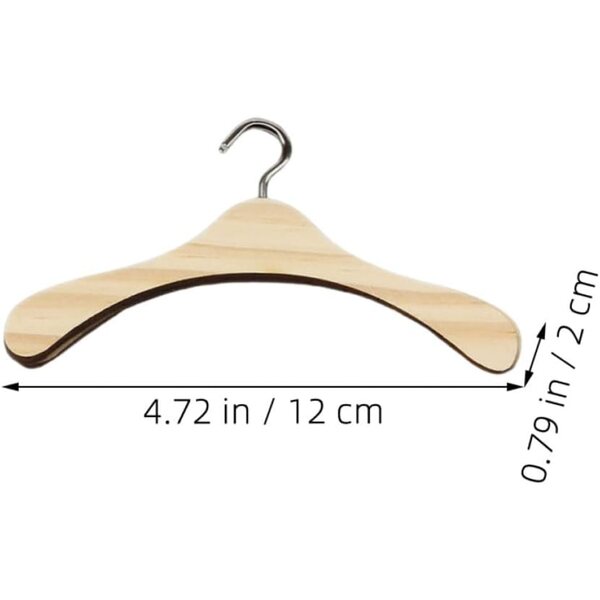 YARNOW dřevěné věšáky pro panenky BJD 20 ks 12cm miniaturní organizér do skříně