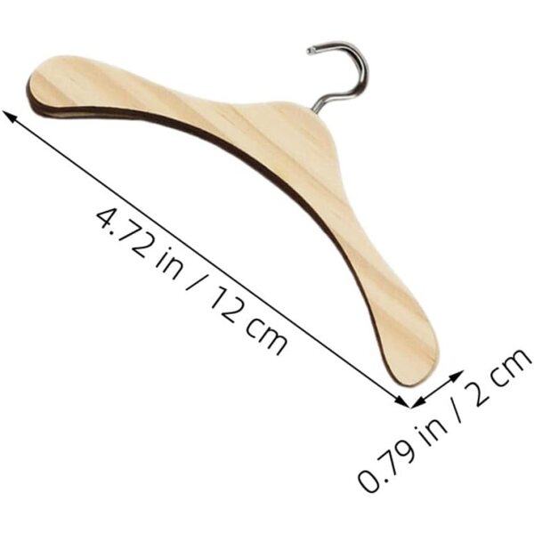 YARNOW dřevěné věšáky pro panenky BJD 20 ks 12cm miniaturní organizér do skříně