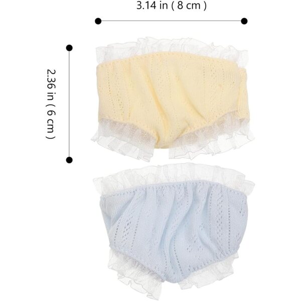 Hemobllo Set mit 2 wiederverwendbaren Mini-Stoffhosen für Puppen, 8 x 6 cm