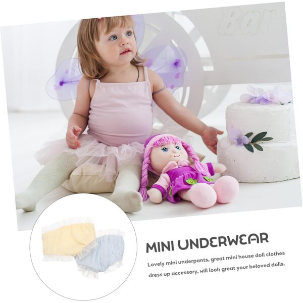 Hemobllo Set mit 2 wiederverwendbaren Mini-Stoffhosen für Puppen, 8 x 6 cm