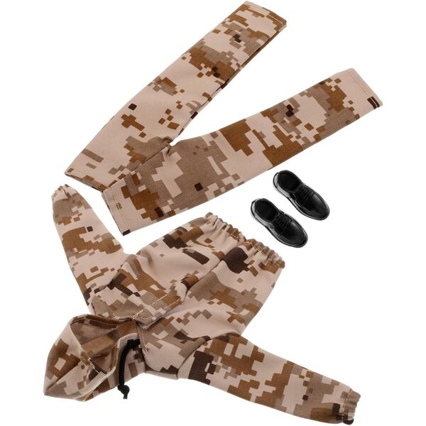 Hemobllo Militär-Tarnkleid für 12-Zoll-Puppen mit Kapuze und Schuhen