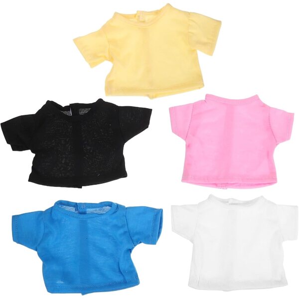 Hemobllo 5 Stück bunte Teddybär-T-Shirts für 18 Zoll große, elegante und weiche Puppen