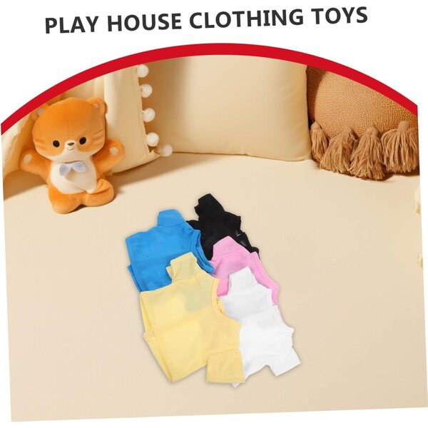 Hemobllo 5 Stück bunte Teddybär-T-Shirts für 18 Zoll große, elegante und weiche Puppen