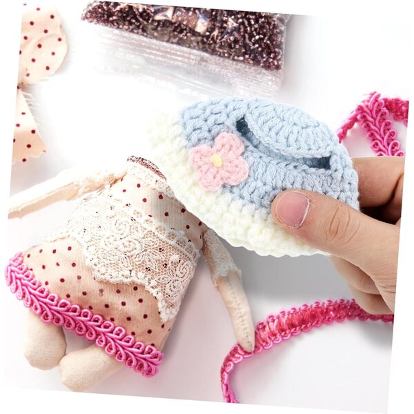 Hemobllo Puppenzubehör-Set: Rosa Baumwolllätzchen + Mütze für 17 cm