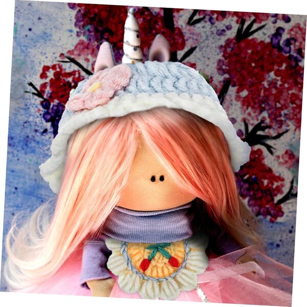 Hemobllo Puppenzubehör-Set: Rosa Baumwolllätzchen + Mütze für 17 cm