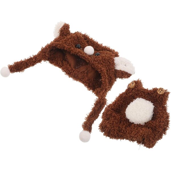 Hemobllo Puppenkleidungsset mit Braunbärenmütze und Einteiler