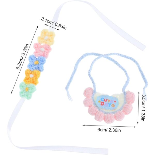 Hemobllo Ropa para Muñecas de Peluche Conjunto Reutilizable de Babero y Diadema Floral para Osos de Peluche y Figuras Coleccionables Ropa y Artesanal para Muñecas Infantiles