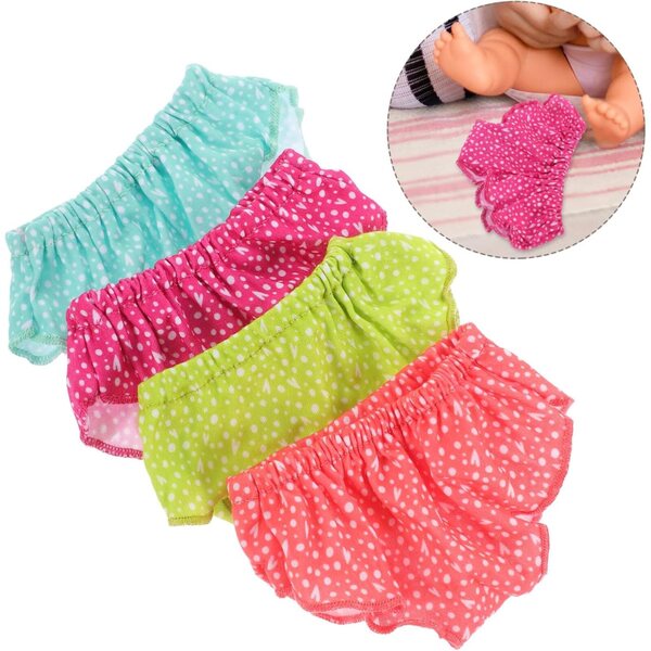 Pantalons réutilisables Hemobllo pour poupées de 18 pouces - Ensemble de 4 pièces colorées