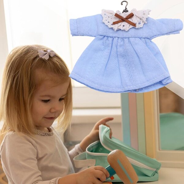 Miniaturní oblečení pro panenky s ramínky - Sada oblečení a doplňků pro panenky 28-35 cm