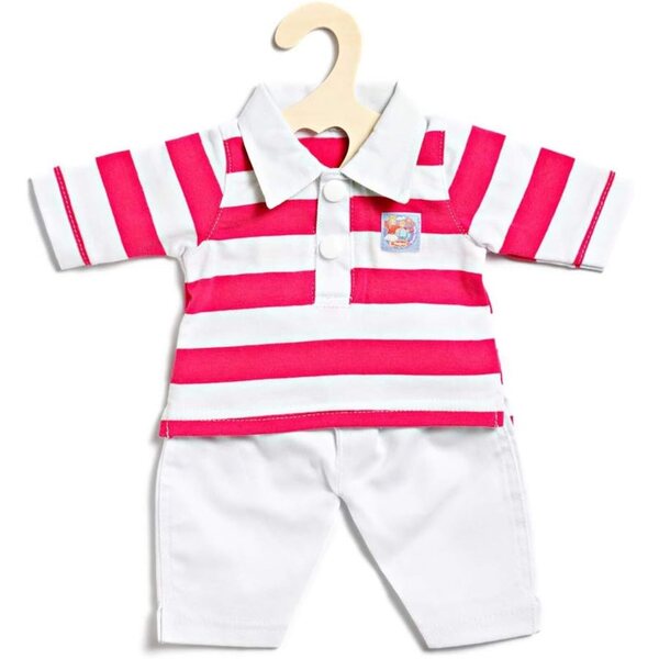 Heless Gestreiftes Poloshirt mit Jeans für Puppen 35–45 cm – Kleidungsset 2 Farben