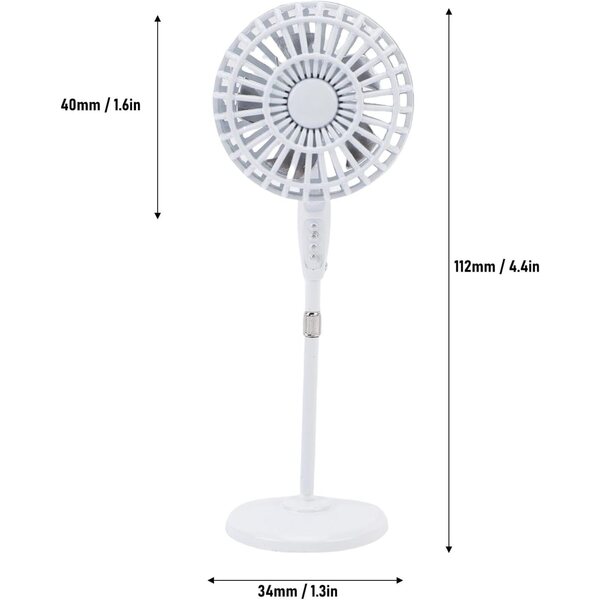 Ventilatore da Pavimento Miniatura 1:12 in Lega Retrò per Casa delle Bambole Hamwesh