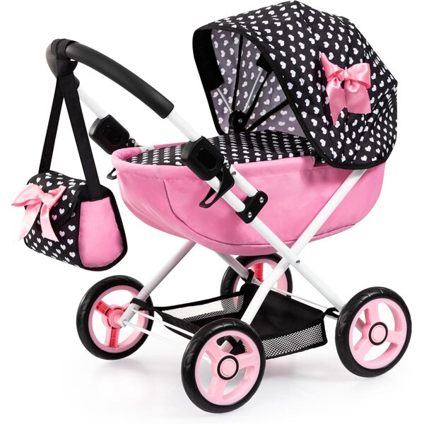 Zusammenklappbarer Puppenwagen von Bayer Design mit Tasche, Korb, Decke und Kissen