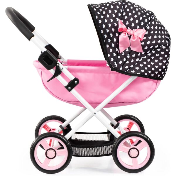 Passeggino per bambole pieghevole Bayer Design con borsa, cesta, coperta e cuscino