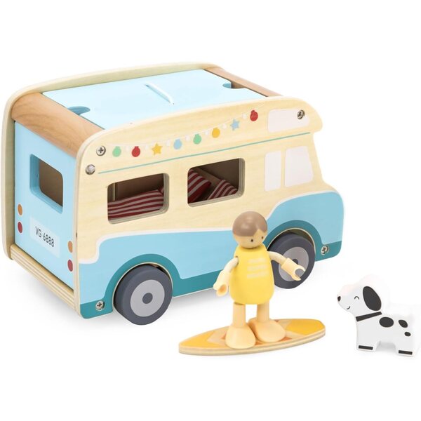 Viga Toys Camper Van jeu éducatif sûr en bois pour jeunes enfants