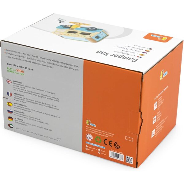 Viga Toys Camper Van jeu éducatif sûr en bois pour jeunes enfants