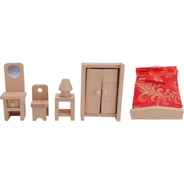 Holzmöbel-Set für Puppenhaus – Miniatur-Schlafzimmer, Kinderspiel