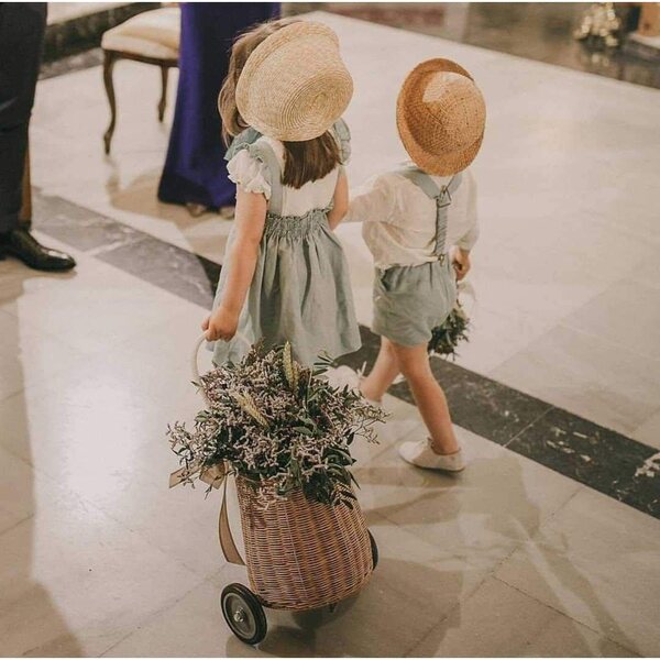 Rotanwagen voor kinderen, decoratie en picknick, 20x30x55 cm, milieuvriendelijk